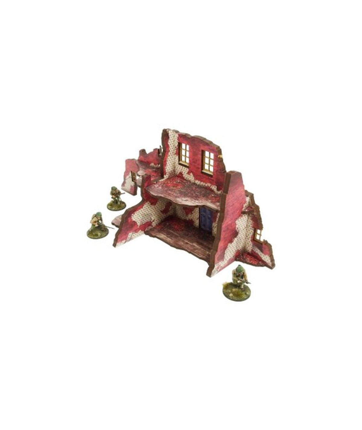 WW2 Normandy Ruined Large House 2 Prepainted