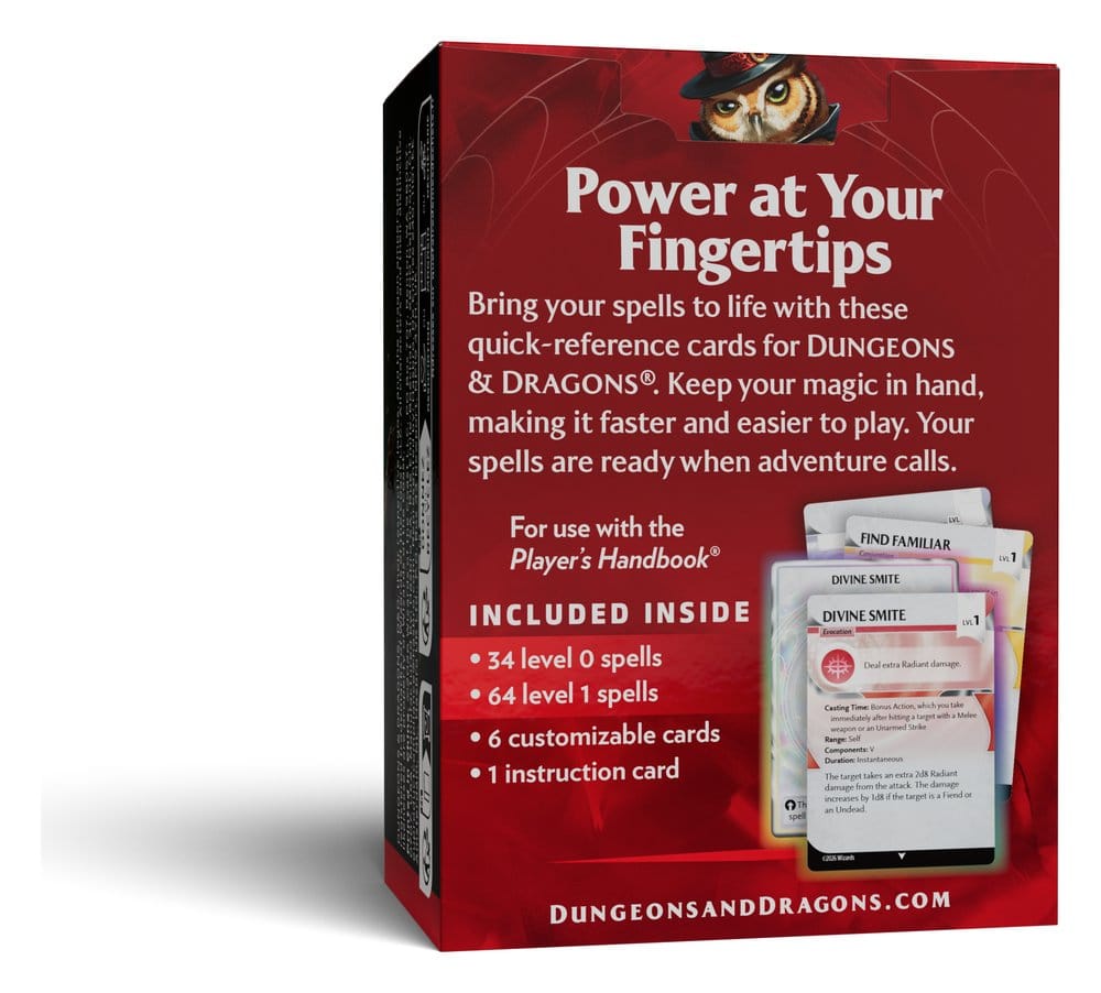 D&D RPG Reference Cards: Spells (Levels 0-1) (English)
