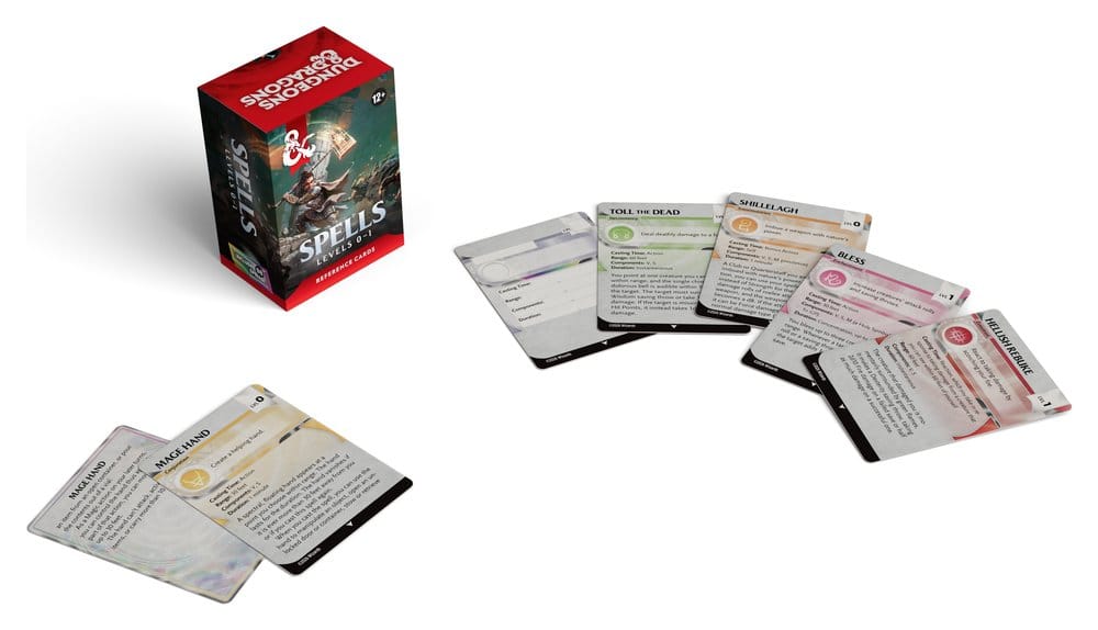 D&D RPG Reference Cards: Spells (Levels 0-1) (English)