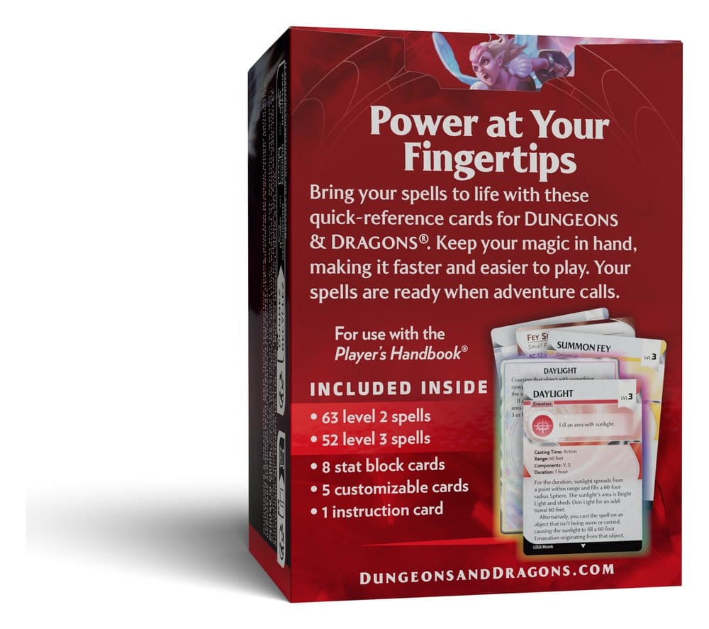 D&D RPG Reference Cards: Spells (Levels 2-3) (English)