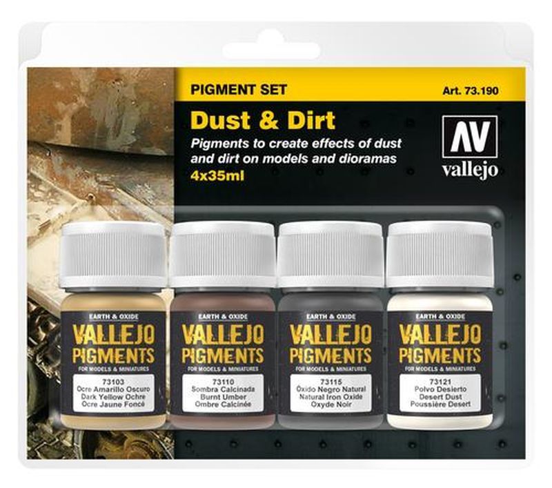 73.190,Vallejo Pigment Set: Dust & Dirt,Acrylfarben, Vallejo