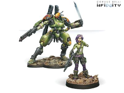 Scarface &amp; Cordelia. Armored Mercenary Team,Infinity,corvus belli