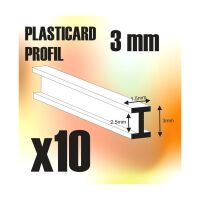 ABS Plasticard - Profile DOUBLE-T 3 mm