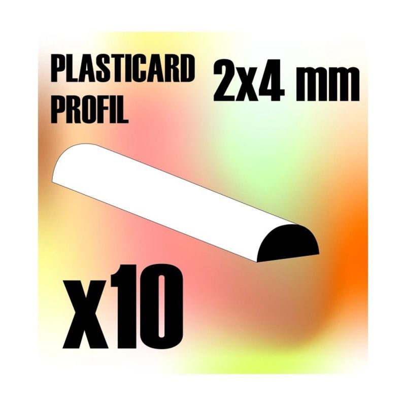ABS Plasticard - Profile SEMICIRCLE 4mm