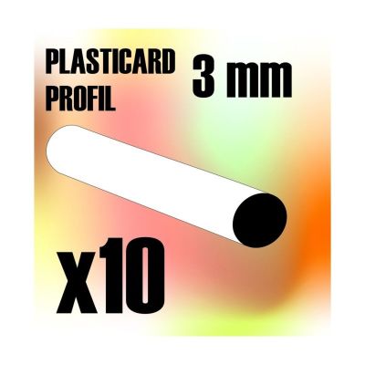 ABS Plasticard - Profile ROD 3 mm