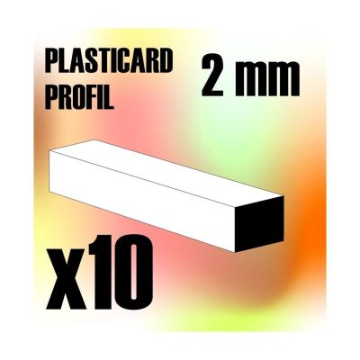 ABS Plasticard - Profile SQUARED ROD 2 mm
