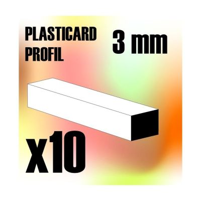 ABS Plasticard - Profile SQUARED ROD 3 mm