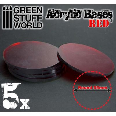 Acrylic Bases - Round 55 mm CLEAR RED