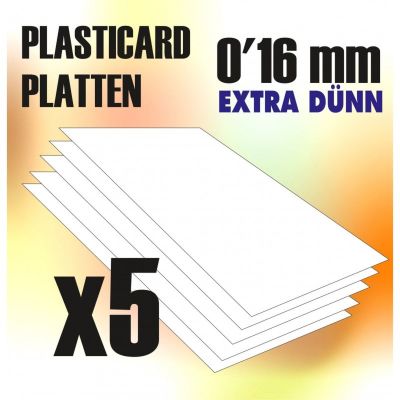 ABS Plasticard A4 - 0,16mm COMBOx5 sheets