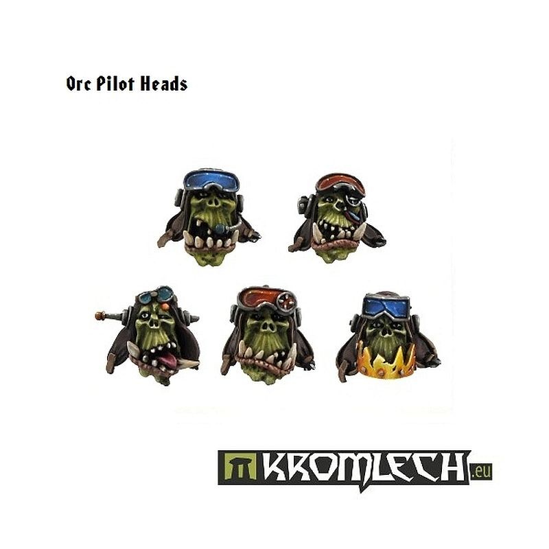 Orc Pilot Heads Kromlech bemalt frontansicht