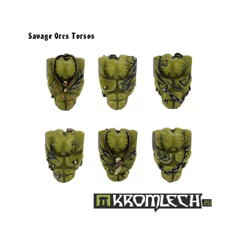 Savage Orcs Torsos Kromlech bemalt Frontansicht