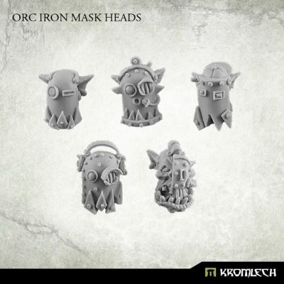 Orc Iron Mask Heads Kromlech unbemalt Frontansicht