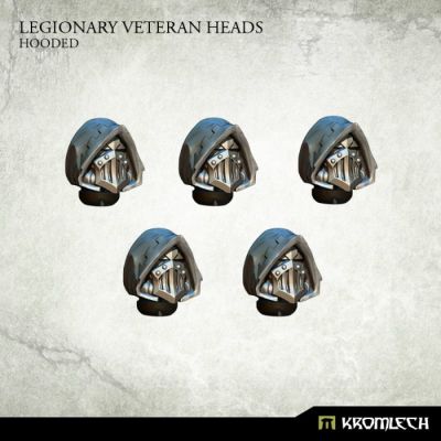 Legionary Veteran Heads: Hooded Kromlech unbemalt Rendervorschau Seitenansicht