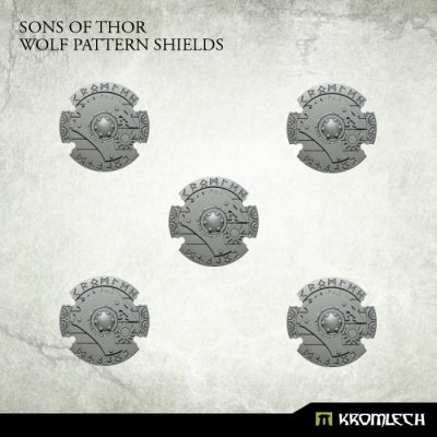 Sons of Thor: Wolf Pattern Shields Kromlech unbemalt...