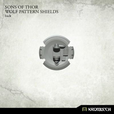 Sons of Thor: Wolf Pattern Shields Kromlech unbemalt Rendervorschau R&uuml;ckansicht