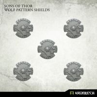 Sons of Thor: Wolf Pattern Shields Kromlech unbemalt Rendervorschau Frontansicht