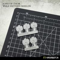 Sons of Thor: Wolf Pattern Shields Kromlech unbemalt Frontansicht Setinhalt