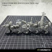 Dragonborn Shoulder Pads Mk2 Kromlech unbemalt Frontansicht Zusammenbaubeispiel