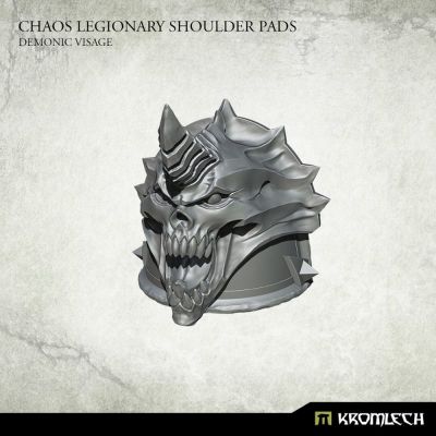 Chaos Legionary Shoulder Pads: Demon Visage Kromlech...