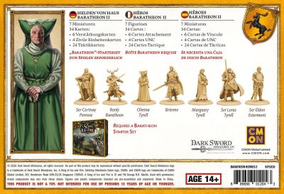 Baratheon Heroes 2 verpackung r&uuml;ckseite details