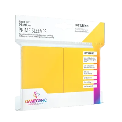 Gamegenic PRIME Sleeves Yellow 66 x 91 mm gelb  Verpackung vorderansicht