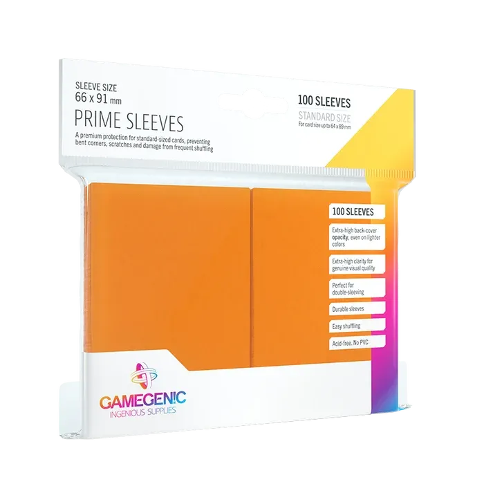 PRIME Sleeves Orange 66 x 91 mm Verpackung vorderansicht
