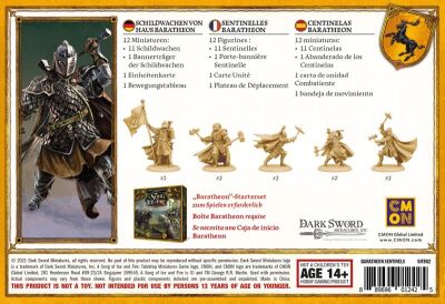 Baratheon Sentinels verpackung r&uuml;ckseite details