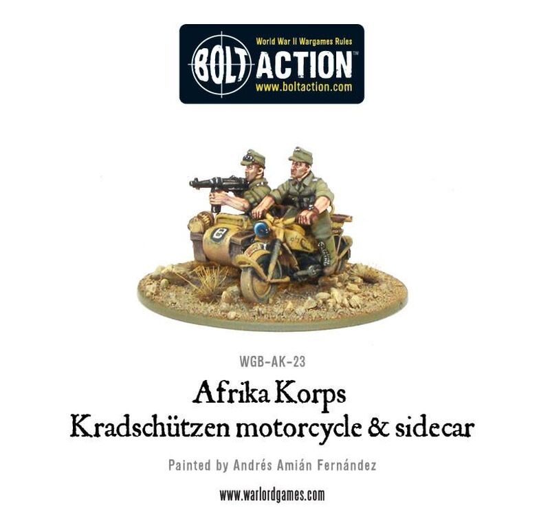 Afrika Korps Kradschützen Motorcycle and Sidecar