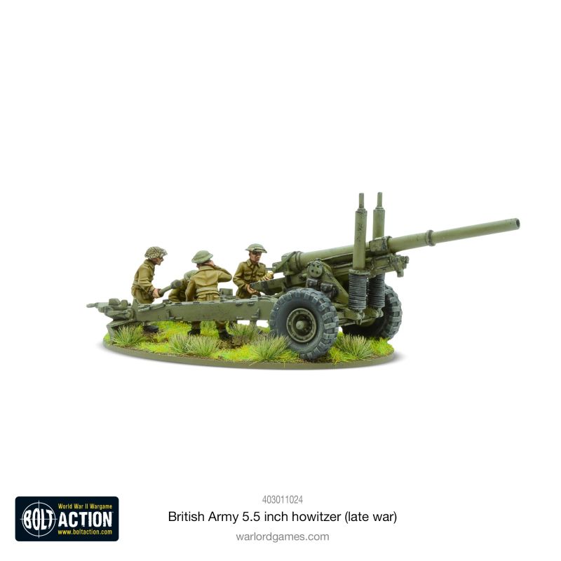 British Army 5.5 inch Howitzer (Late War) bemalt ansicht links