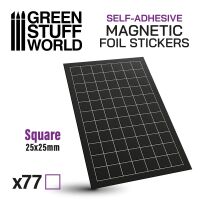 Square Magnetic Sheet Self-adhesive - 25x25mm