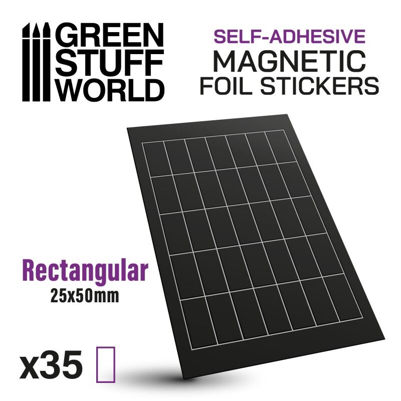 Rectangular Magnetic Sheet Self-adhesive - 25x50mm