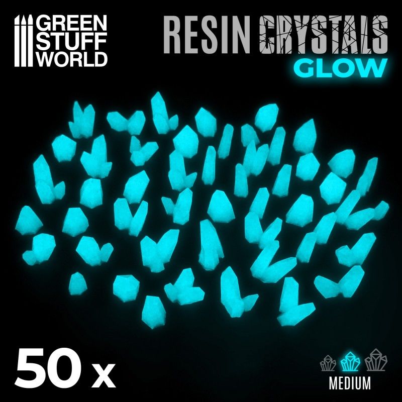 Aqua Turquoise Glow Resin Crystals - Medium