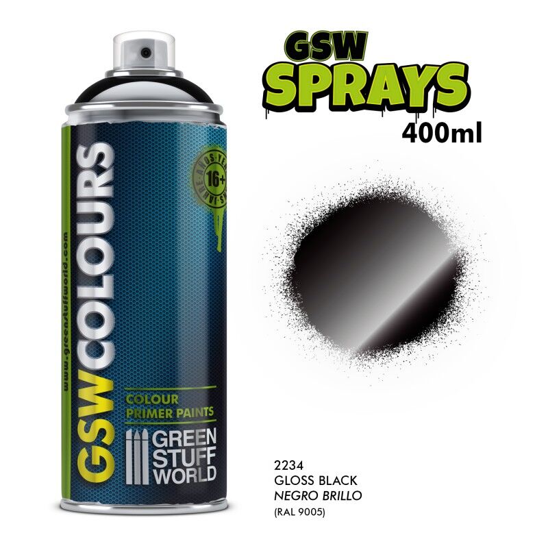 Spray Primer Colour Gloss Black (400ml)