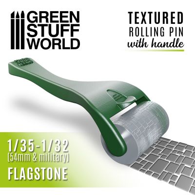 Rolling pin with Handle - Sett Pavement Flagstone