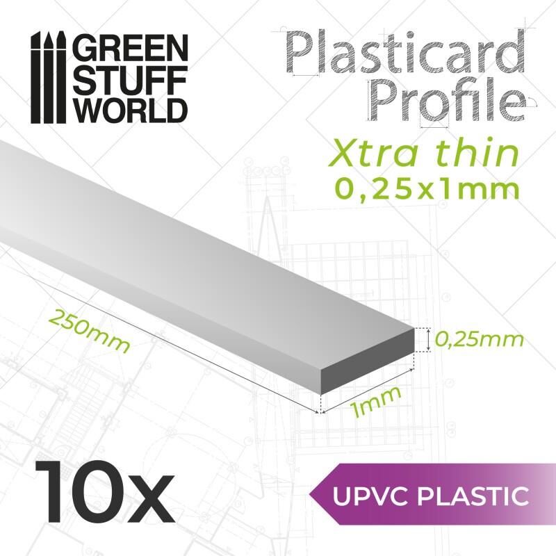 uPVC Plasticard - Profile Xtra-thin 0.25x1 mm