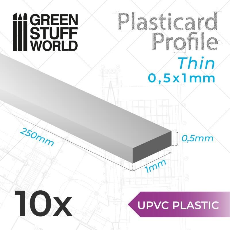 uPVC Plasticard - Thin 0.50mm x 1mm