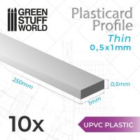 uPVC Plasticard - Thin 0.50mm x 1mm