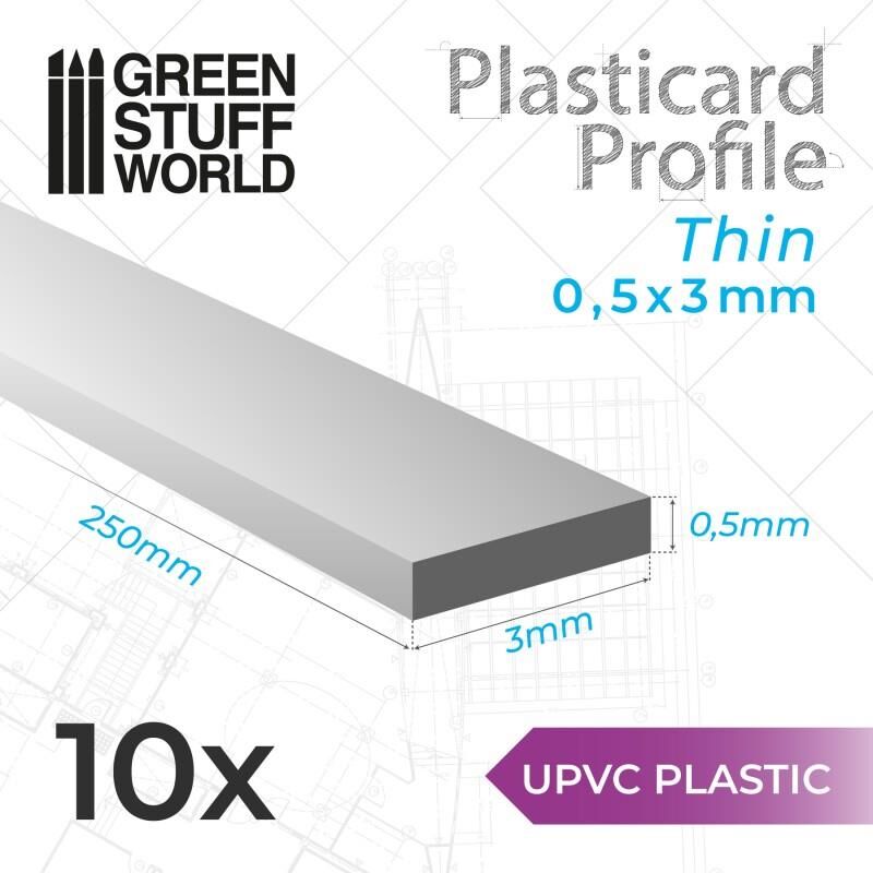 uPVC Plasticard - Thin 0.50mm x 3mm