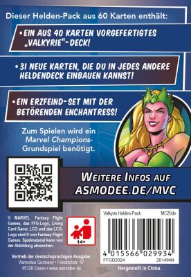 Marvel Champions: Das Kartenspiel - Valkyrie  r&uuml;ckseite details