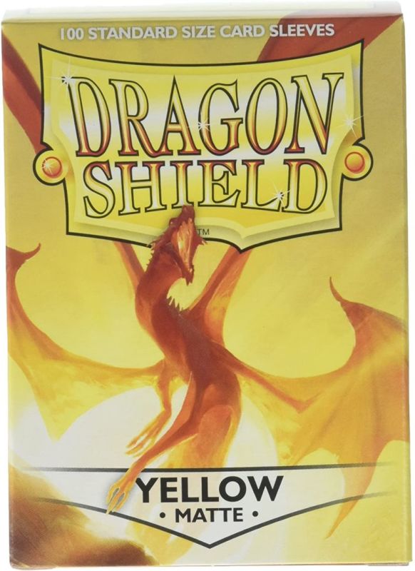 100 sachets Protective Standard Size Sleeves Dragon Shield Yellow Matte 