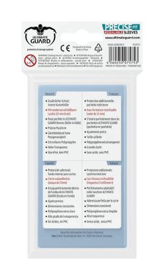 Ultimate Guard Precise-Fit Sleeves wiederverschlie&szlig;bar Standardgr&ouml;&szlig;e Transparent (100)