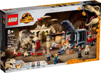 LEGO Jurassic World - 76948 T. Rex & Atrociraptor: Dinosaurier-Ausbruch Verpackung vorne