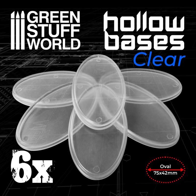 Hollow Plastic Bases -transparent - Oval 75x42mm