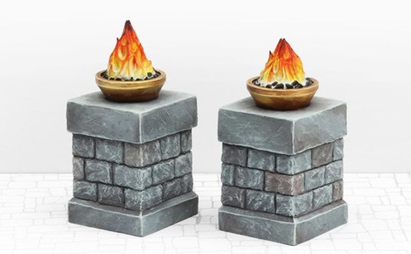 Fire Bowls On Pillars - Set 1 (2)