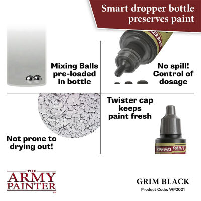 Grim Black (18ml) The Army Painter Speedpaints Acrylfarbe