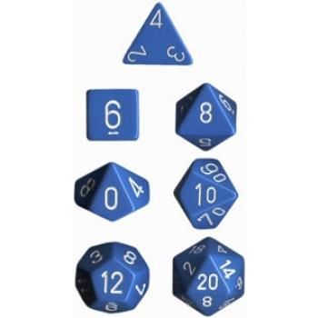 Opaque Polyhedral 7-Die Sets - Light Blue w/white