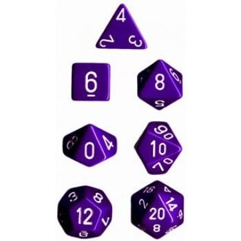 Opaque Polyhedral 7-Die Sets - Purple w/white