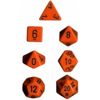 Opaque Polyhedral 7-Die Sets - Orange w/black