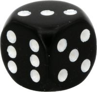 Opaque 16mm d6 with pips Dice Blocks (12 Dice) - Black w/white