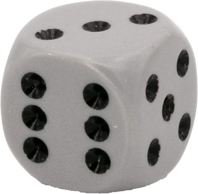 Opaque 16mm d6 with pips Dice Blocks (12 Dice) - Grey w/black